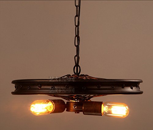 Preisvergleich Produktbild CaroLinv Amerikanische retro drei Eisenrad Kronleuchter kreative Persönlichkeit Internet Cafe Restaurant Bar Industriewind Kronleuchter, 43 * 80cm