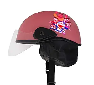 Western Era Stylish Doreamon Open Face Helmet for Kids || Baby Safety and Comfort || (3-12 Years)