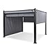 Produktbild blumfeldt Pantheon Cortina 3x3 Meter Garten-Pavillon mit Dach • Partyzelt • Vordach • Robustes Aluminium • Polyester • stufenlos raffbares Dach • Windschutz • inklusive Montagematerial • grau