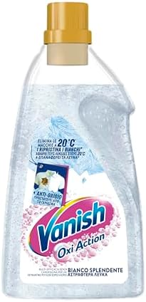 Vanish Oxi Action Multipower Gel Bianco Splendente, Additivo Lavatrice Multiazione senza Candeggina, 1 Confezione da 1.5L di Smacchiatore per Bucato