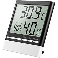 isermeo Thermomètre Hygrometre Digital Interieur Électronique, Thermomètre Hygrometre Sans Fil Numérique, LCD Thermo-hygromètre, Thermomètre Chambre Bébé, Portable Taille, Piles Incluses