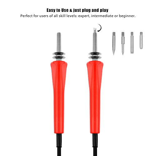 Holz Burning Pen Kit Lötkolben Pen Kit Full Set Löten Carving Prägung Tipps Hot Blade Holz Handwerk Werkzeug Set für Holzbearbeitung / Leder / Cork 37pcs EU Plug - 8