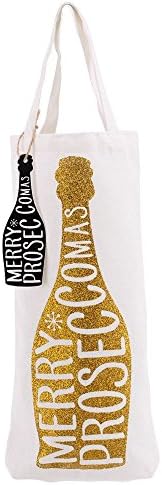 Gold Glitter 'Merry Proseccomas' Bottle Prosecco Gift Bag Xmas