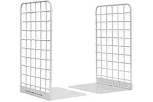 Kioneer Metal Bookend, 1 Pairs Modern Geometric Design Bookends,large heavy duty bookends for kitchen