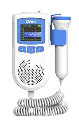 Olex Fetal Doppler Heartbeat Sound Monitor with USB Charger and Headphone Jack for Parental Baby.
