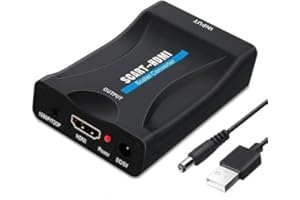 SUJAHHUJIQ Scart to HDMI Converter Adapter, Scaler Video Audio Converter Support HDMI 720P/1080P Cable for DVD Player to TV