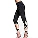 Produktbild Leggings Bandage Damen, Sunday Frauen Sport Gym Yoga Workout Beschnitten Leggings Fitness Lounge Sportlich Freizeit Strand Hosen (L, Schwarz)