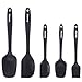 Produktbild TODOHOME Silikon Spachtel-446ºF Hitzebeständige Gummi spachtel/für Backen, Mischen, Kochen/Nahtloses Einwegdesign/Geschirrspüler sicher/BPA frei(5 Stück,Schwarz)