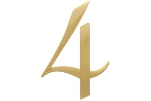 Zayookey Metallo Numero Civico in Ottone 2 pollici (5 cm) Moderna Numeri Indirizzo di Casa di Porta House Number Brass per Cassetta Postale Stradale (Door Number 4)