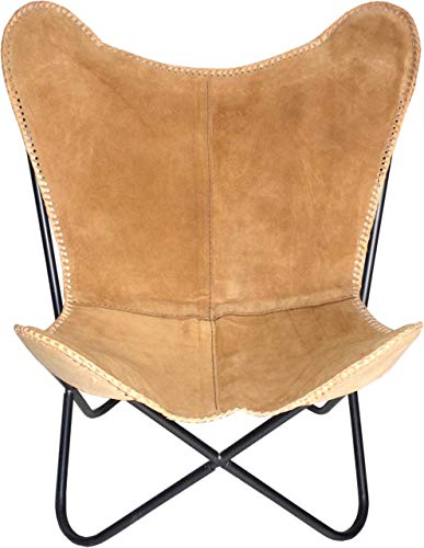 Bronx71 Butterfly Chair Spirit Camel Leder Schmetterlingsstuhl