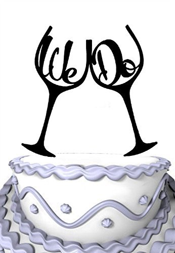 Preisvergleich Produktbild meijiafei Personalisierte Wir Do Innen 2 Weingläser zusammen Verlobungsring Acryl Kuchen Topper