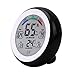 Produktbild Delicacydex TS-S93 LCD Touchscreen Haushalt Thermometer Runde Form Temperatur Luftfeuchtigkeit Monitor Hygrometer Heimgebrauch Accurate Record-Schwarz