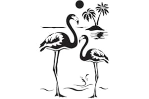 IDEEN MIT HERZ Plantilla de plástico a láser, DIN A4, para diseño textil, decoración de pared, ventanas, papel, libro de recortes, para niños, manualidades, artesanía, (flamencos)