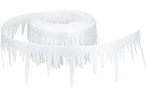 ‎IDEEN MIT HERZ Ideen mit Herz Deko-Zierband auf Rolle | 4 m lang | weiß | selbstklebend | Satin-Optik | Deko-Girlande | Weihnachtsdeko (Eiszapfen | 4 cm breit)