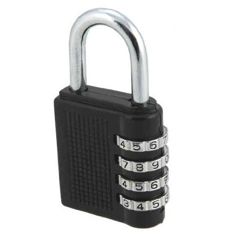 Bulk Hardware BH00409 Combination Padlock, 40 mm (1.1/2 inch) - Black