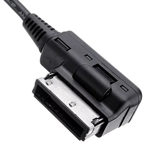 Goliton Medien In AMI MDI zu Stereo 3.5mm Audio & USB-C Aux Adapter Kabel für Auto VW AUDI 2014 A4 A6 Q5 Q7 – Schwarz - 2