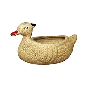 ShopMeFast Duck Shape Ceramic Pots Ceramic Planters Garden Planters for Indoor Plants/Planters,Home Decor,Garden Decor,Office Decor,Decorative Succulents Pot (Color: Brown)(L:25 cm, W:13 cm, H:14 cm)