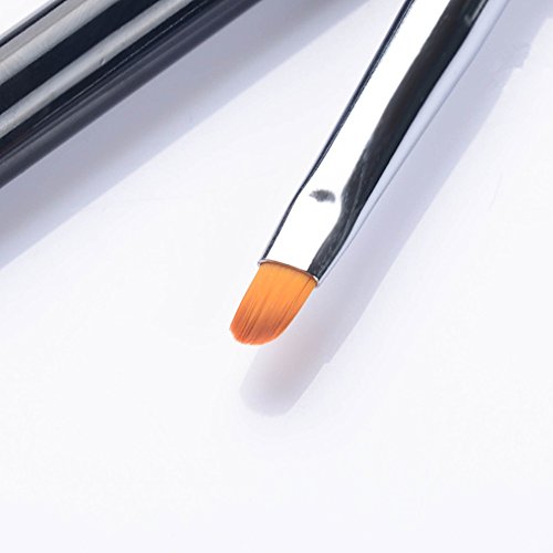1pc UV Gel Round Flat Brush Pen Crystal Handled Nail Art Manicure Tool #2