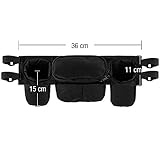 Worsendy Kinderwagen Organizer Kinderwagen Zubehör Universal schwarz Baby Wickeltasche Kinderwagen Buggy Becherhalter passend für die meisten Kinderwagen - 6