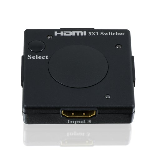 CSL – 3D Ready / Full HD 1080p HDMI Verteiler Set – Mini 3 Port Umschalter/Switch + 4 x 1,5m HDMI-Kabel (24K vergoldete Kontakte) | Dolby True HD - 5