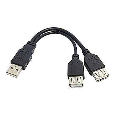 SmartEra® 20cm USB 2.0 A Fiche mâle 2 double A adaptateur femelle Jack Y Splitter Hub Câble d'extension USB