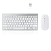 Produktbild WASD Wireless Keyboard und Maus, 2,4 GHz Compact Whisper Ziemlich Tastatur und Maus Combo mit Nano-USB-Empfänger für Laptop, PC, Notebook (Farbe : Silber)