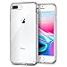 Produktbild Spigen [Neo Hybrid Crystal] iPhone 8 PLUS/7 PLUS Hülle (055CS22370) 2-teilige Premium Handyhülle mit Durchsichtiger TPU Schale + PC Rahmen Schutzhülle Case (Satin Silver)
