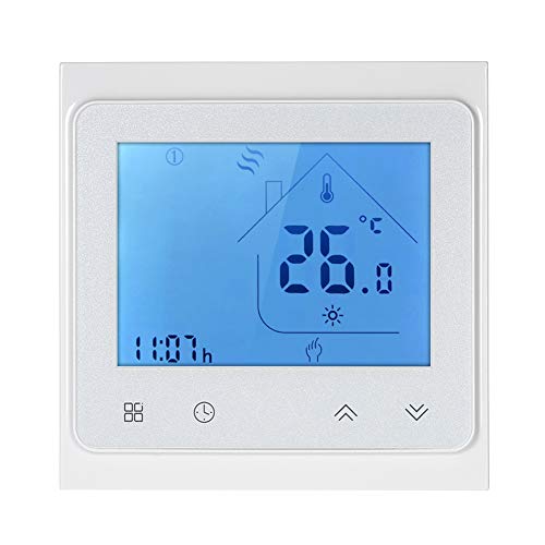 Preisvergleich Produktbild Slri 3V Gaskessel-Heizungs-Thermostat LCD-Touchscreen-Temperaturregler - Weiß