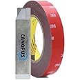 CANOPUS 3M Double Sided Foam Tape Strong VHB (20 mm x 3 m) Waterproof Number Plate Tape, Heavy Duty Double Sided Tape, Automotive tape, Ideal for Automotive Surfaces, Home Decor