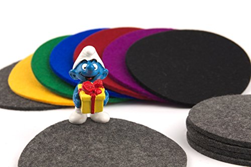 Handmade Glasuntersetzer rund 10cm 6er Set 100% Wollfilz edle natur Getränkeuntersetzer für Gläser Becher Tassen als Untersetzer auf Tisch, Bar mit Geschenk-Box (blau) - 7