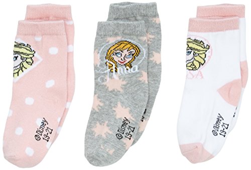 Name It Baby-Girls Frozen 3 Pack Socks, Pink (Coral Cloud), 4 Years (Manufacturer Size:25-27 (2-4 Years))