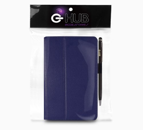 Acer W3-810 Tablet Case / Tablet Case / Schutzhülle in MARINEBLAU mit integrierter Standfunktion ( PropUp Stand ) & Handschlaufe ( Hand Strap ) von G-HUB® – PropUp Stand Hülle / Fall / Tasche / Folio für Acer W3810 ( Alle 8,1 Zoll Modelleeinschließlich: 32GB / 64GB / 3G / LTE / BlueTooth / WiFi / 2013 modèle , etc. ) Jetzt mit BONUS: G-HUB ProPen Stylus - 9