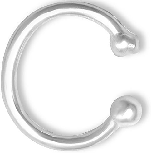 Vivana UK Small 925 Sterling Silver Plain Slim Ear cuff (non pierced earring)
