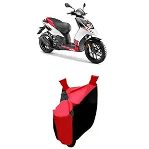 DRIZE  Water Resistant Two Wheeler Bike Body Cover for Aprilia SR-150 (Black and Red).
