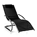 Produktbild Blumfeldt Sunwave • Gartenliege • Liegestuhl • Schaukelliege • Relaxstuhl • ergonomische Wellenform • Kunststoffstopper • Aluminiumrohr-Konstruktion • atmungsaktives Kunststoffgewebe • pflegeleicht • witterungsbeständig • maximale Belastung: 180kg • schwarz