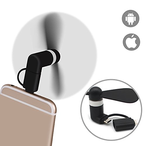 Mini USB Ventilator, VitutechFan Mini USB Fan Mini Portable Micro USB Ventilator Mini Cooling Fan 2 in 1 Portable USB Telefon Mini Fan f¨¹r Andriod Smartphone , iPhone , iPad, Samsung