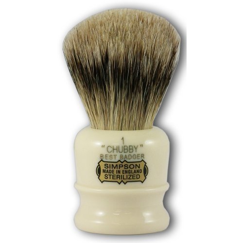 Simpsons Chubby 1 Best Badger Hair Shaving Brush In Imitation Ivory by Simpsons