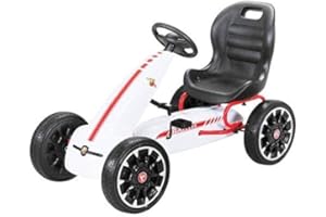 Actionbikes Motors GoKart Abarth FS595 - Go Kart à pédales pour Enfants - avec Frein à Main - Carter de chaîne fermé - Siège pour 1 Personne - Pneus Pleins Eva - De 4 à 10 Ans