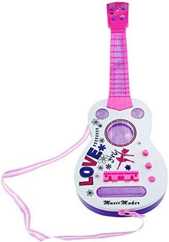Electric Guitar,Sanmersen 4 Strings Music Kids Electric Guitar Children Musical Instruments Educational Toy for Toddler (Pink)