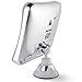 Sanheshun 7X Magnifying Lighted Travel Makeup Mirror, Touch Activated, Locking Suction Mount, Battery Operated, Square