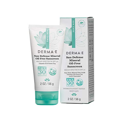 Derma e Antioxidant Natural Sunscreen SPF 30 oil-free Face lozione con vitamina C e tè verde, 56,7 gram
