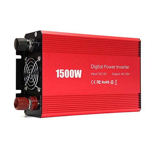 MASUNNPortable 1500W Car Power Inverter Dc 12V To Ac 110V Modified Sine Wave Converter