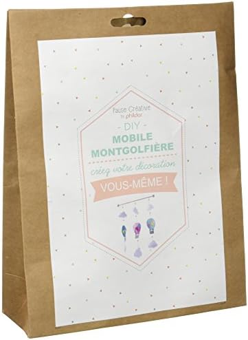 phildar K Felt Mobile Phone montgolfie Kit Ballon Mobile Kit Hot Air Balloon Design 40 x 40 x 5 cm