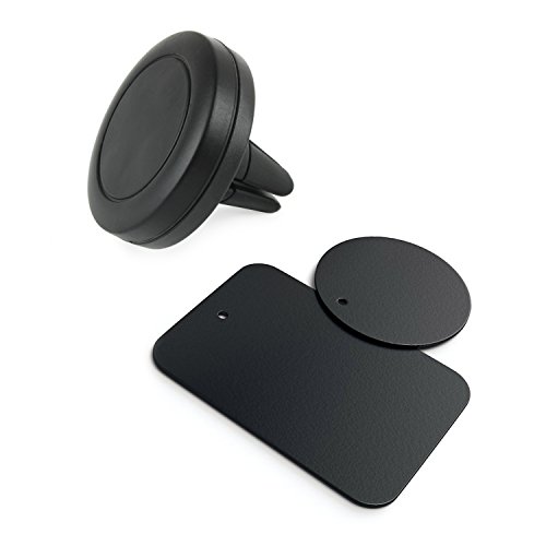 Incutex 1x Soporte magnético Universal Rejilla de ventilación teléfono móvil Coche Auto para iPhone, Samsung, Smartphone, Negro