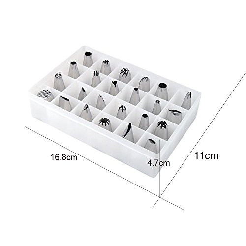 Edelstahl Spritztüllen Set 24 stk. Tüllen Sterntüllen Deko Garniertülle Düse Duesen Tortenspritze Blütenblätter Kuchen Suessigkeit Dekoration Tools Set - 7