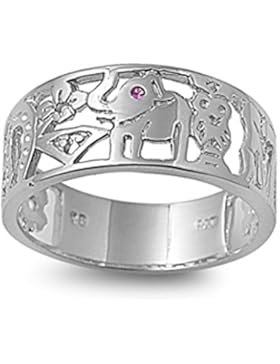 Ring aus Sterlingsilber mit Zirkonia - Glücksring