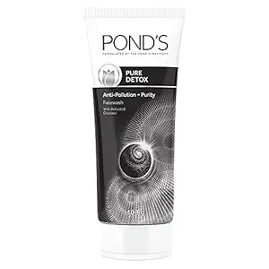 POND'S Pure Detox Face Wash 100 g, Daily Exfoliating & Brightening Cleanser, Deep Cleans Oily Skin - With Activated Charcoal for Fresh, Glowing Skin