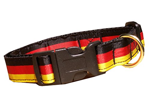 BGDesign Hundehalsband Fussball WM 2018 Deutschland EM Fanartikel Nylon Halsband Verstellbar 40-50 cm x 2,5 cm