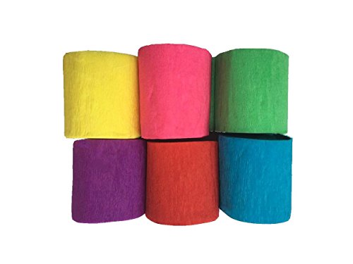 [12 Stück] Krepppapier, Craft Girlanden zum Aufhängen Dekorationen für Partys und Geburtstage 6 Farben, 4,5 cm X 29,6 Füße, 12 Stück - 3