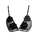 Price comparison product image Webla Women's Lace Rose Embroidered Appliques Bandage Bralette Letter Sexy Baby Printed Unpadded Bra (S, Black)
